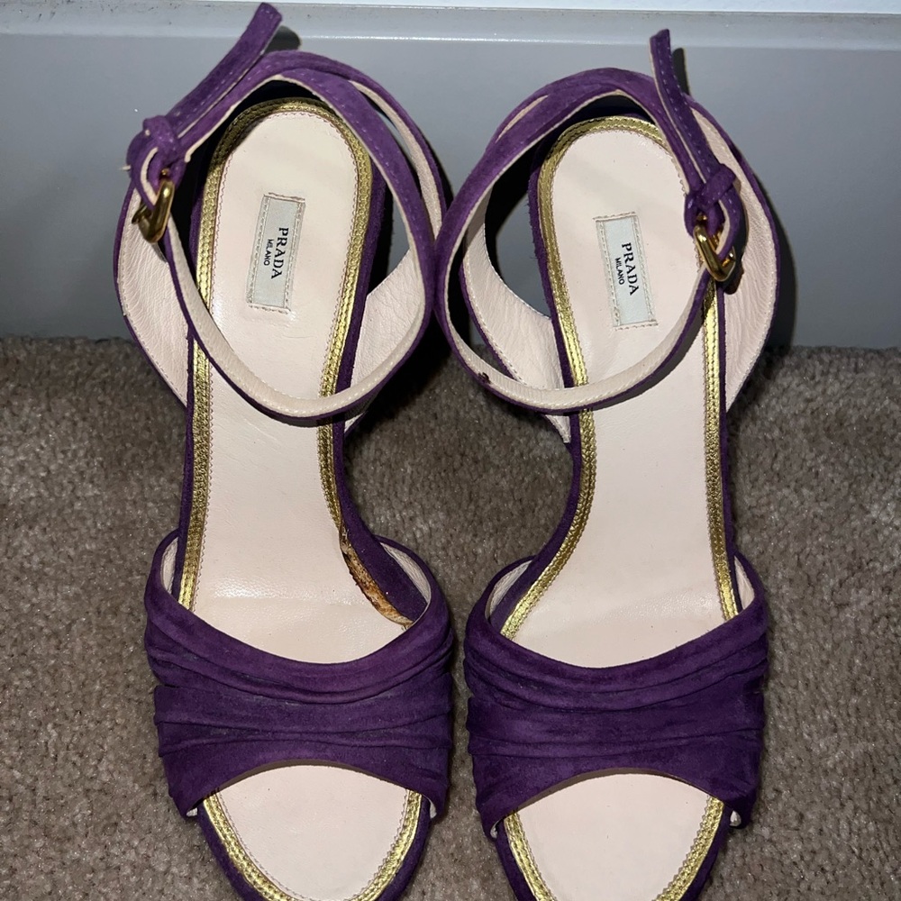 Prada Women's Strappy Purple Heels